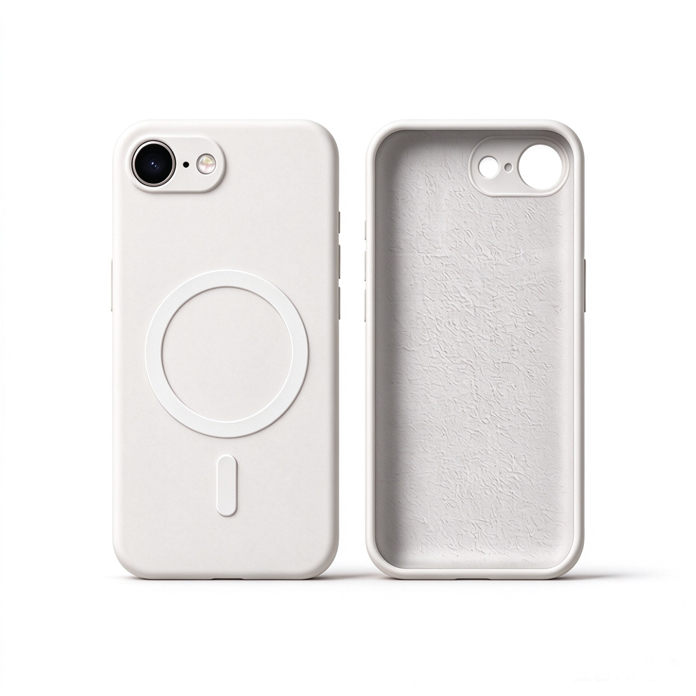 ZeekClub Cream magnetic iPhone case, outer and inner view