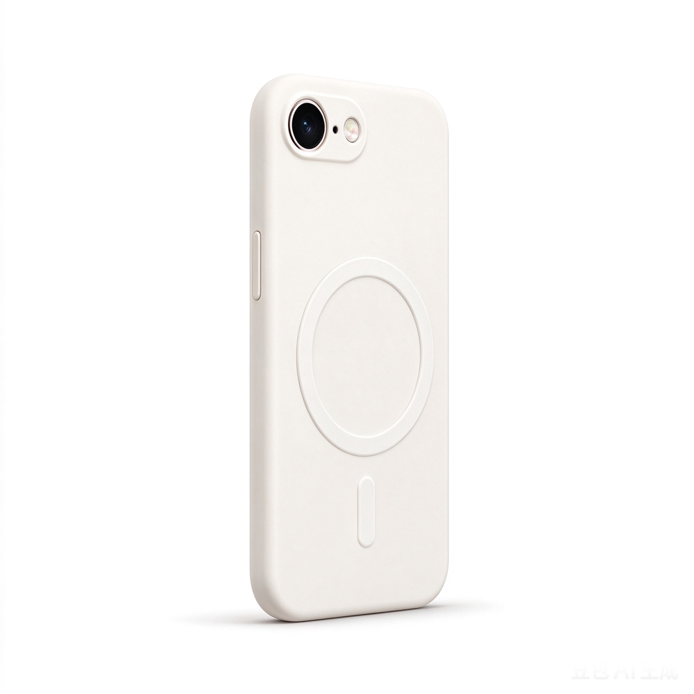 ZeekClub Cream warm cream iPhone case with magnetic ring and clean camera cutout, side view