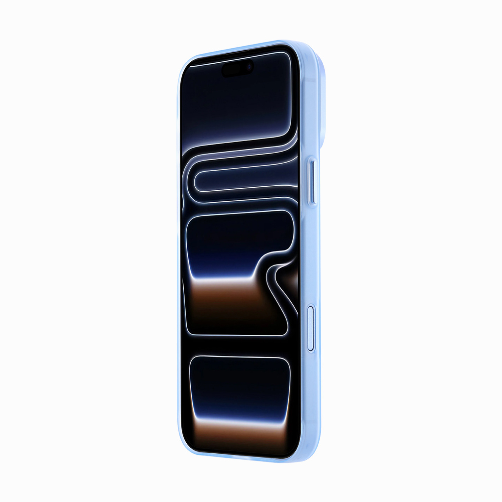 ZeekClub IceMist light blue magnetic iPhone case side profile showing slim body