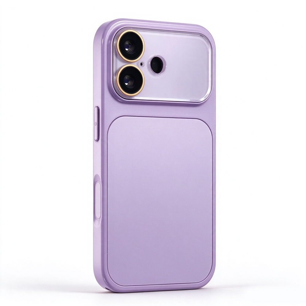 ZeekClub Milo Lilac light purple iPhone case with dual camera guard, back view