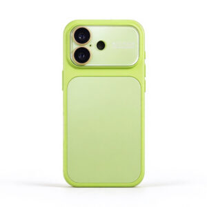 ZeekClub Milo Lime iPhone case in lime green with transparent raised camera cover, back view