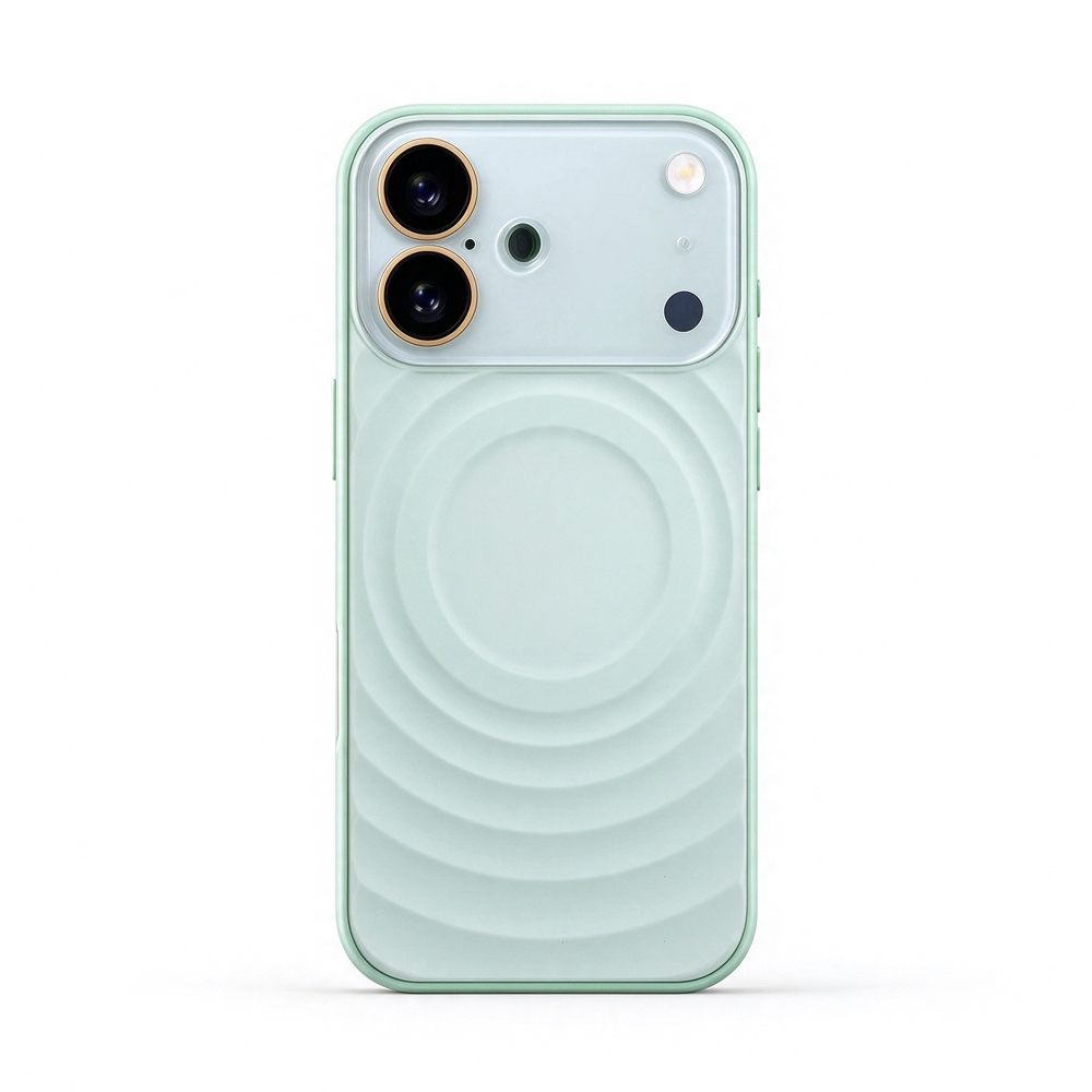 ZeekClub Ripple Beige ripple texture magnetic iPhone case held in hand